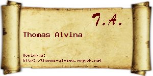 Thomas Alvina névjegykártya